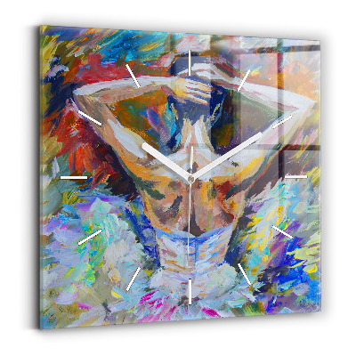 Horloge murale carrée Ballerine peinte