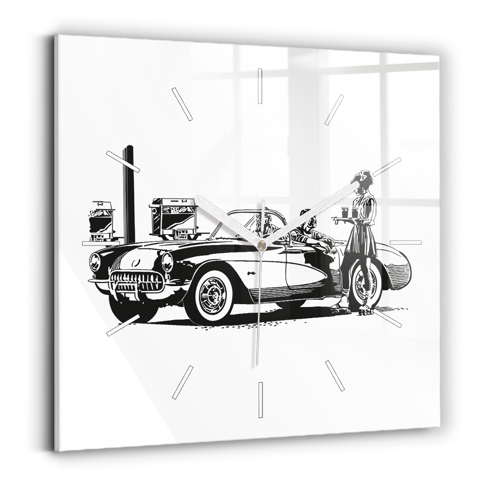 Horloge murale carrée Illustration rétro