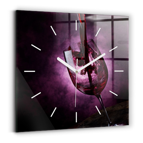 Horloge carrée en verre Verre à vin