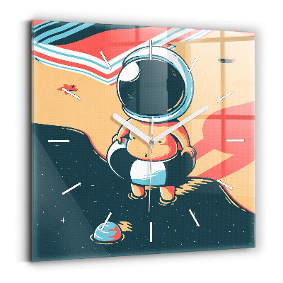 Horloge carrée en verre Imagination d'un enfant