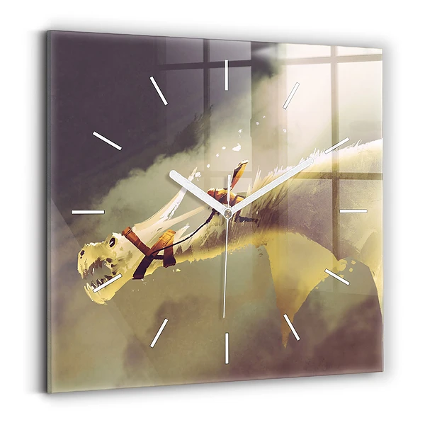 Horloge murale carrée Illustration d'un dragonnier