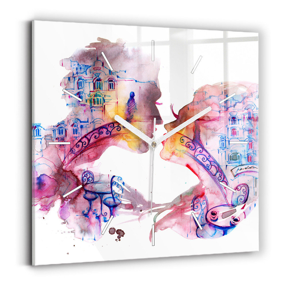 Horloge murale carrée Deux corps, une âme