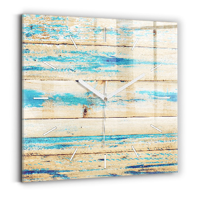 Horloge murale carrée Bois rayé