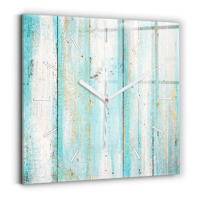 Horloge murale carrée Planches bleues