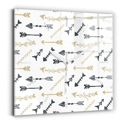 Horloge carrée en verre Motif géométrique de hipster