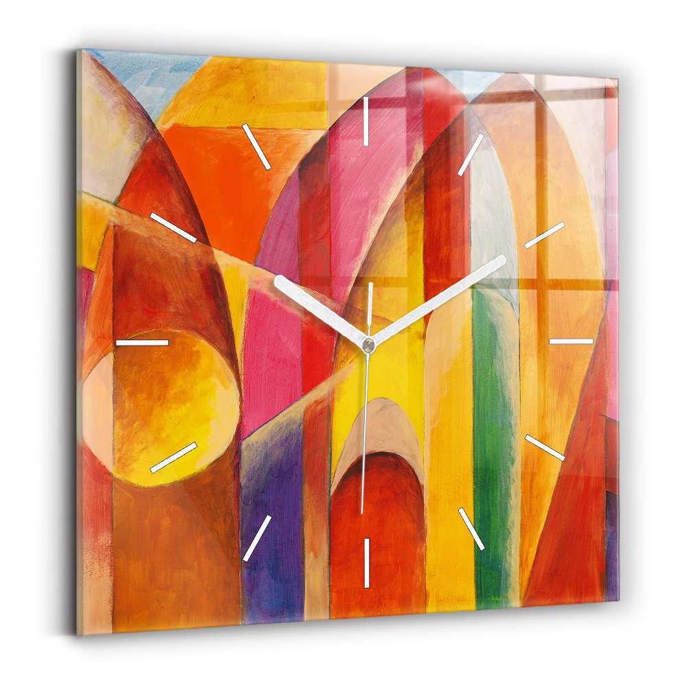 Horloge murale carrée Décoration artistique Abstraction