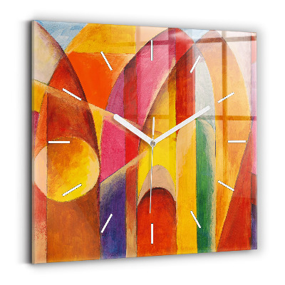 Horloge murale carrée Décoration artistique Abstraction