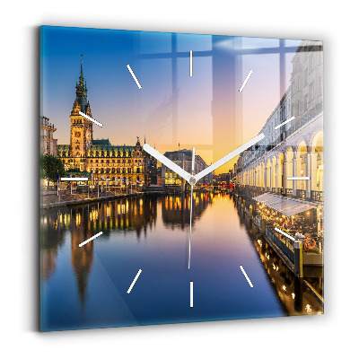 Horloge murale carrée Hôtel de ville de Hambourg