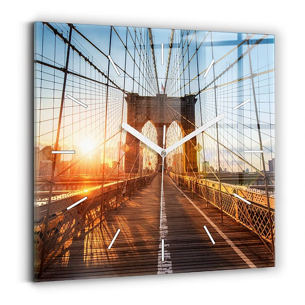 Horloge murale carrée Pont de Brooklyn NYC