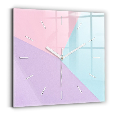 Horloge carrée en verre Motif pastel