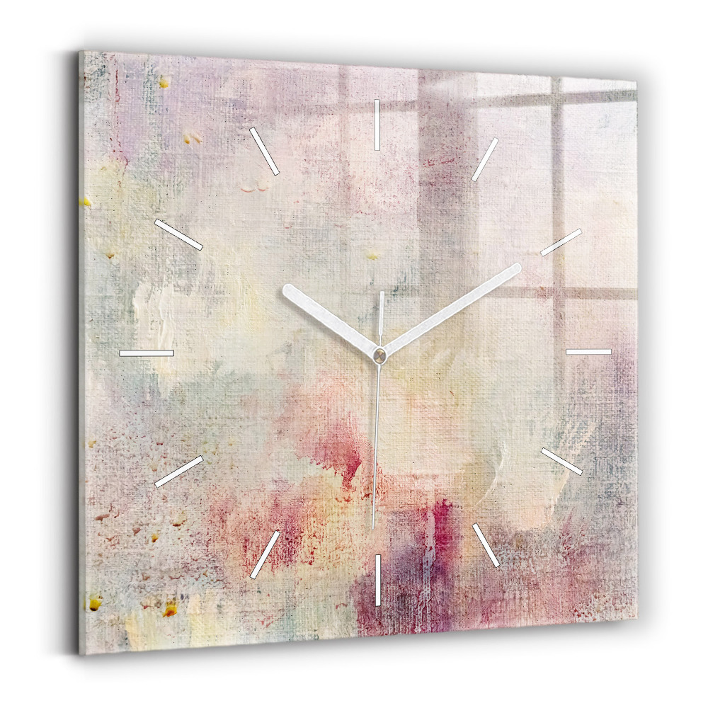 Horloge carrée en verre Abstraction peinte