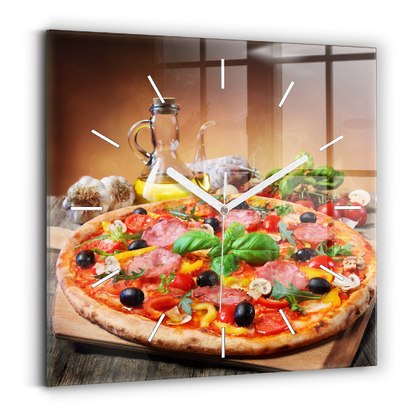 Pendule carrée en verre Cœur culinaire de l'Italie
