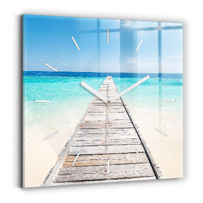 Horloge murale carrée Île tropicale