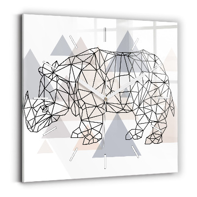 Horloge carrée en verre Motif géométrique