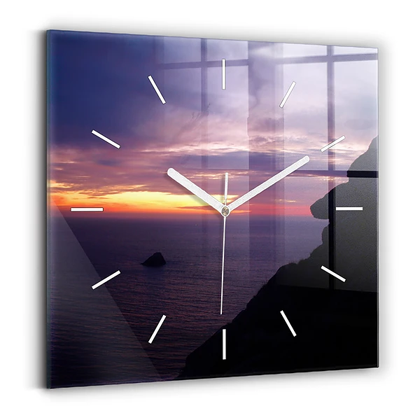 Horloge carrée en verre Tête de pierre