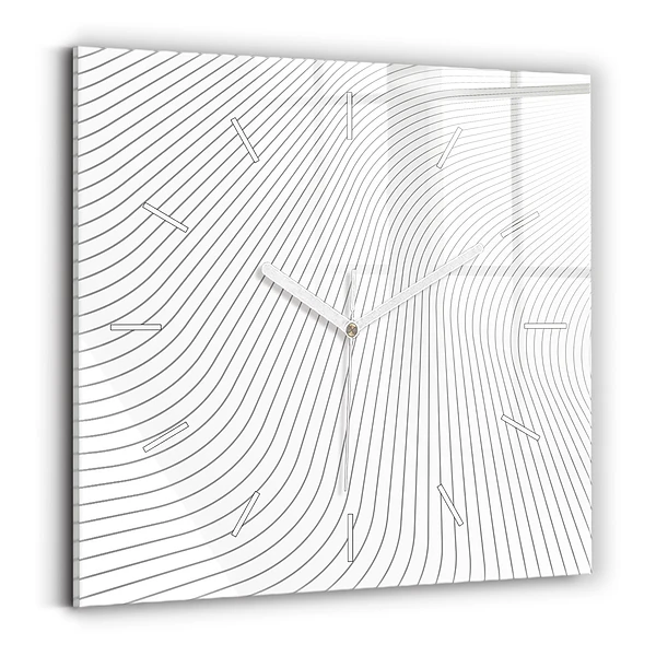 Pendule carrée en verre Lignes abstraites