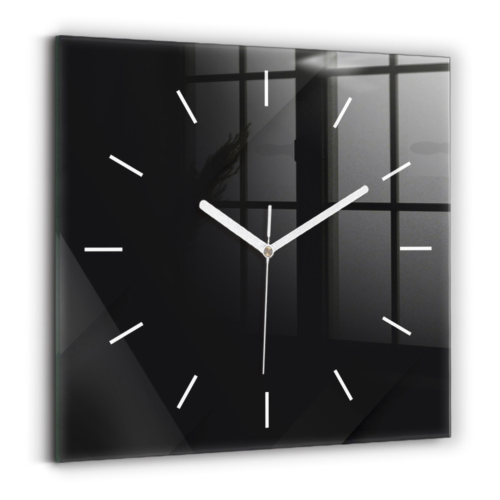 Horloge carrée en verre Motif de mur sombre