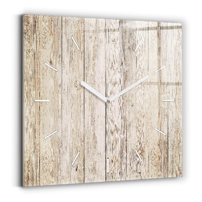 Horloge carrée en verre Panneaux en bois
