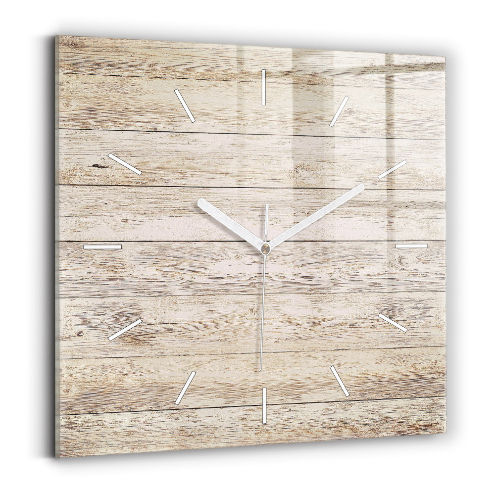 Horloge murale carrée Panneaux en bois