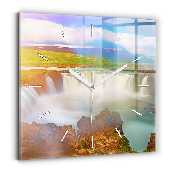 Horloge murale carrée Godafoss en Islande