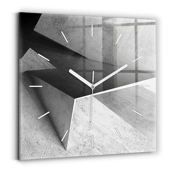 Pendule carrée en verre Triangles abstraits