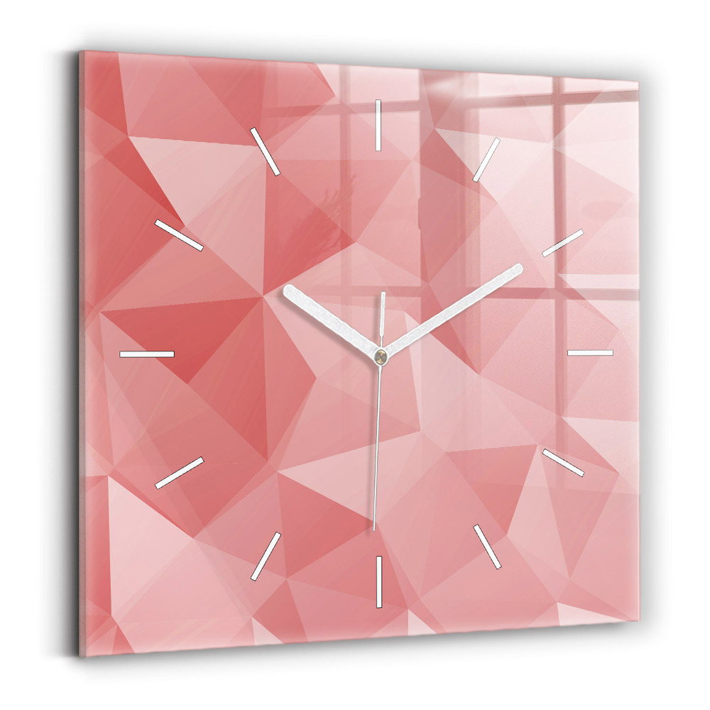 Horloge carrée en verre Triangles abstrait