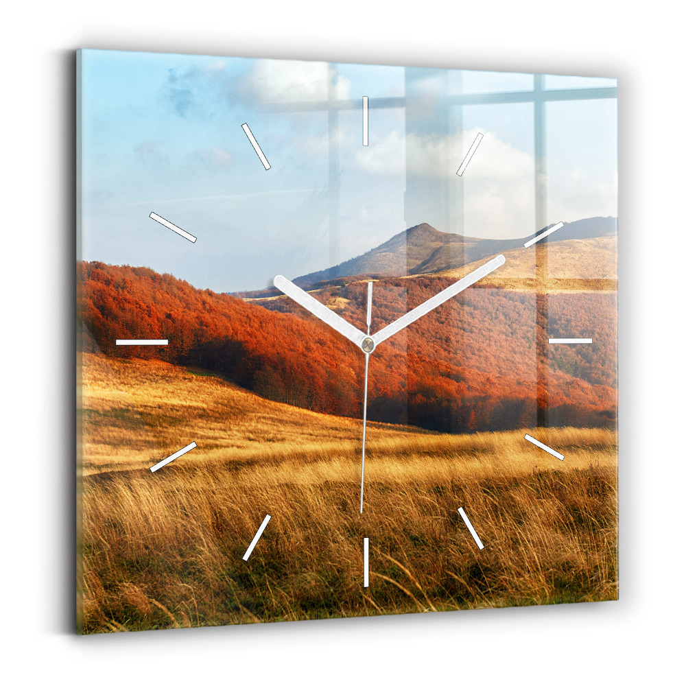 Horloge murale carrée Paysage de montagne