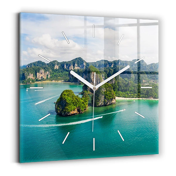 Horloge carrée en verre Île en Thaïlande