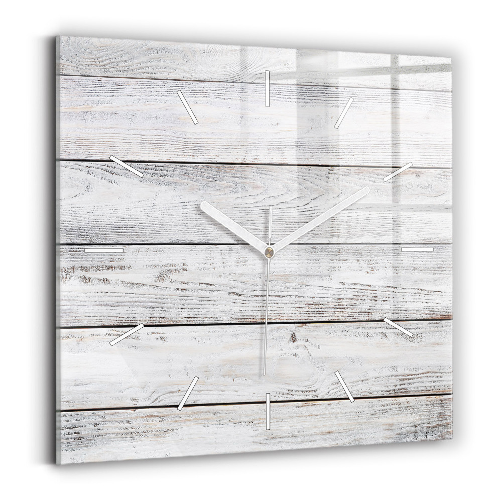 Horloge carrée en verre Planches peintes
