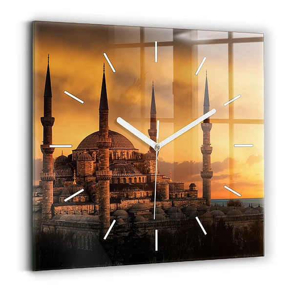 Horloge carrée en verre Mosquée d'Istanbul
