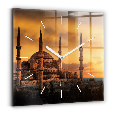 Horloge carrée en verre Mosquée d'Istanbul