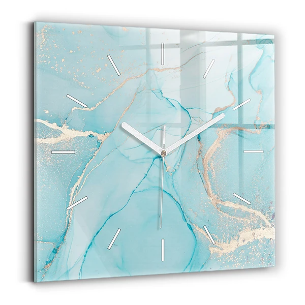Horloge carrée en verre Marbre décoratif