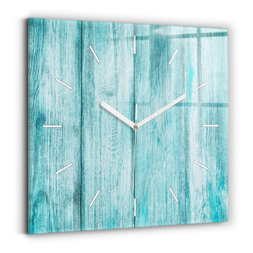 Horloge murale carrée Vieux bois bleu