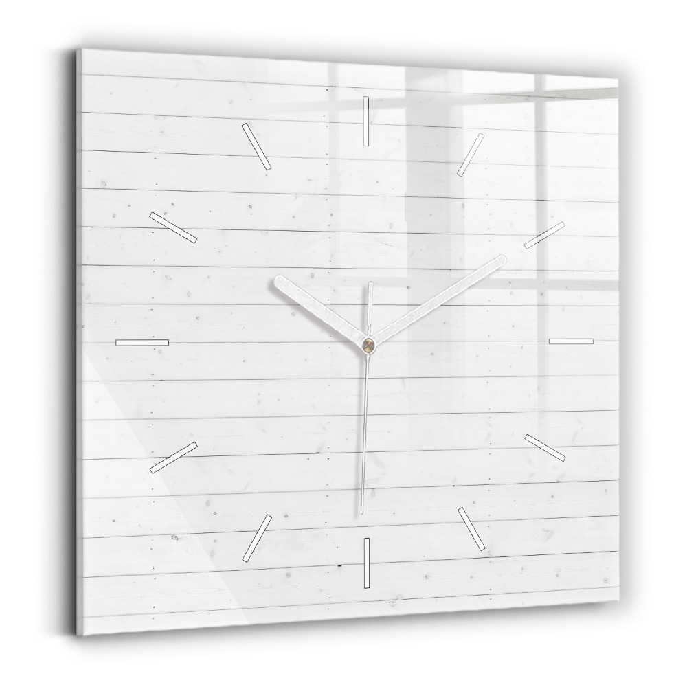 Pendule carrée en verre Panneaux en bois