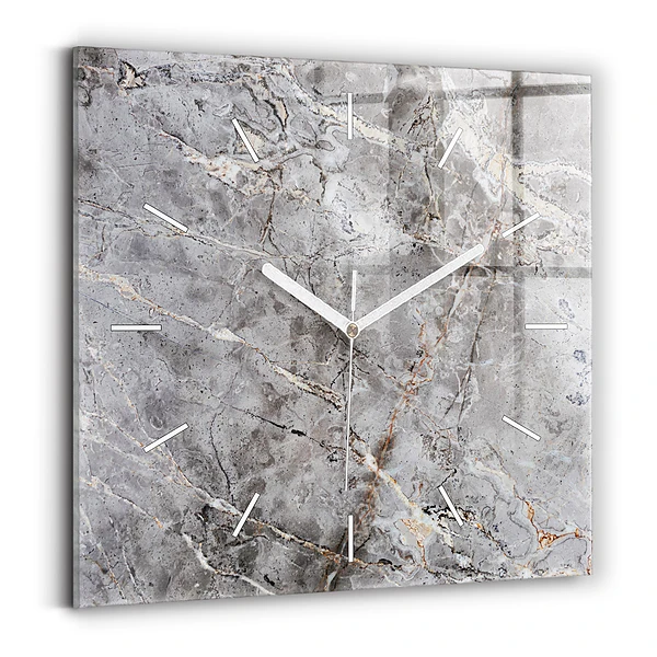 Horloge murale carrée Marbre de granit gris