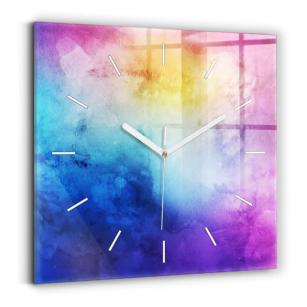 Horloge murale carrée Taches colorées