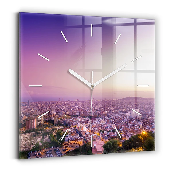 Horloge murale carrée Barcelone Bunkers El Carmel