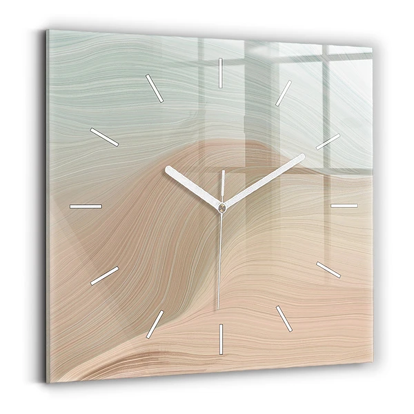 Horloge carrée en verre Vague abstraite