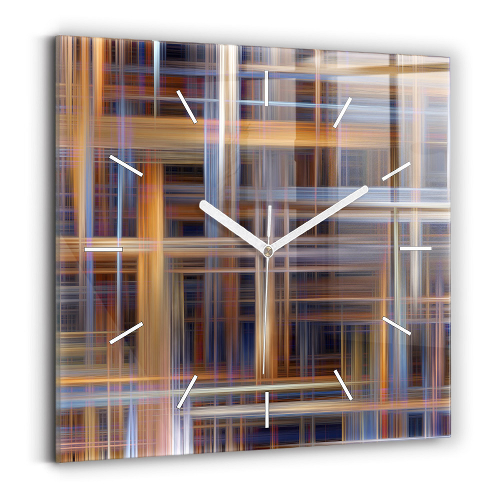 Horloge carrée en verre Abstraction géométrique