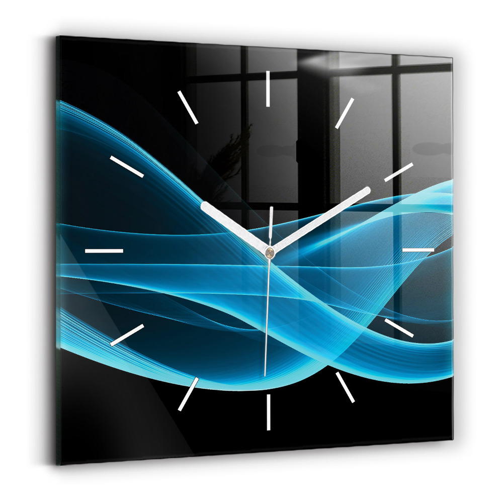 Horloge murale carrée Abstraction bleue