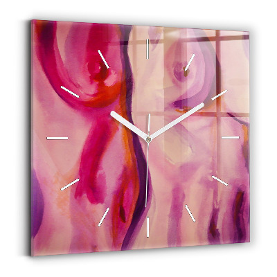 Horloge carrée en verre Peinture de femmes