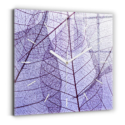 Pendule carrée en verre Feuilles - nature