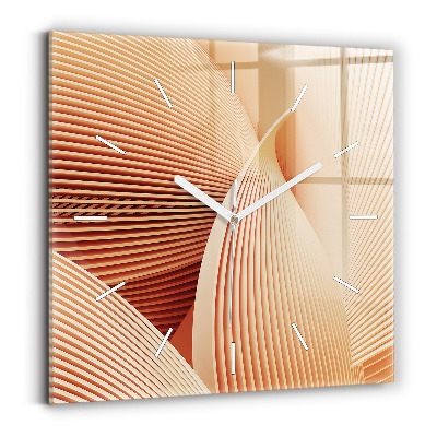 Horloge murale carrée Motif abstrait de vagues