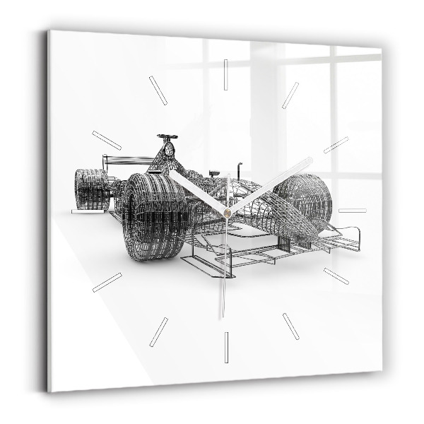 Horloge carrée en verre Structure d'une voiture de F1