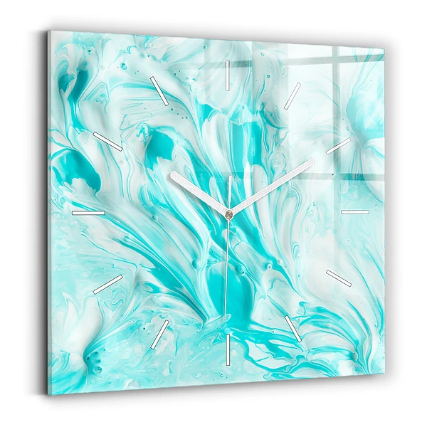 Horloge murale carrée Abstraction bleue