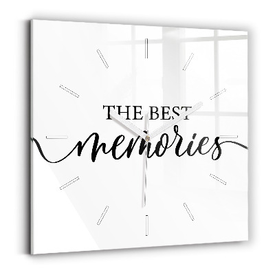 Horloge carrée en verre Inscription de souvenirs