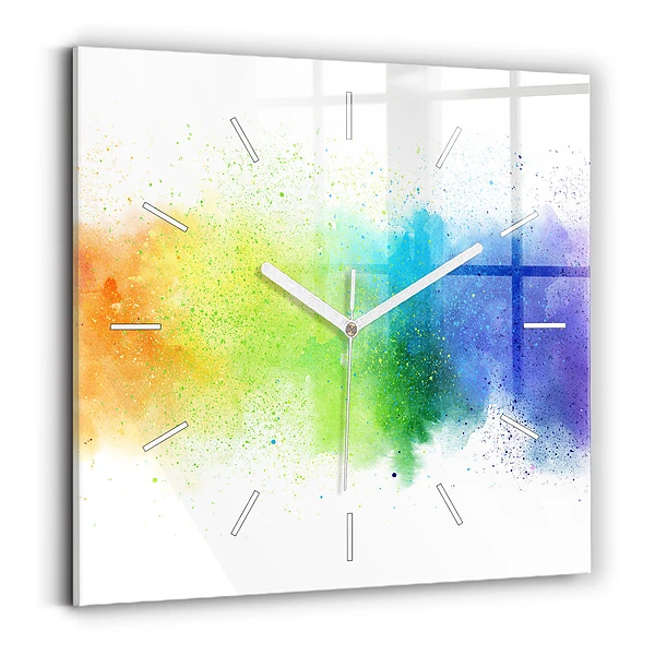 Horloge murale carrée Arc-en-ciel abstrait