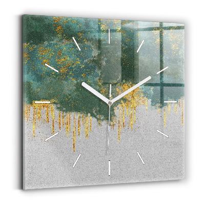 Pendule carrée en verre Motif décoratif