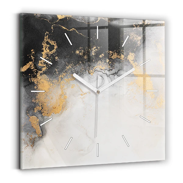 Horloge carrée en verre Marbre artistique
