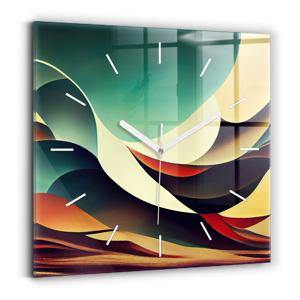 Pendule carrée en verre Lignes abstraites en arrière-plan